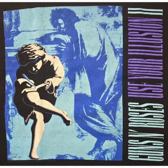 Guns N Roses Shirt Use Your Illusion II M Black Frog 2012 Reprint of 1991 Tour - Picture 3 of 7